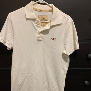 Hollister white polo shirt
